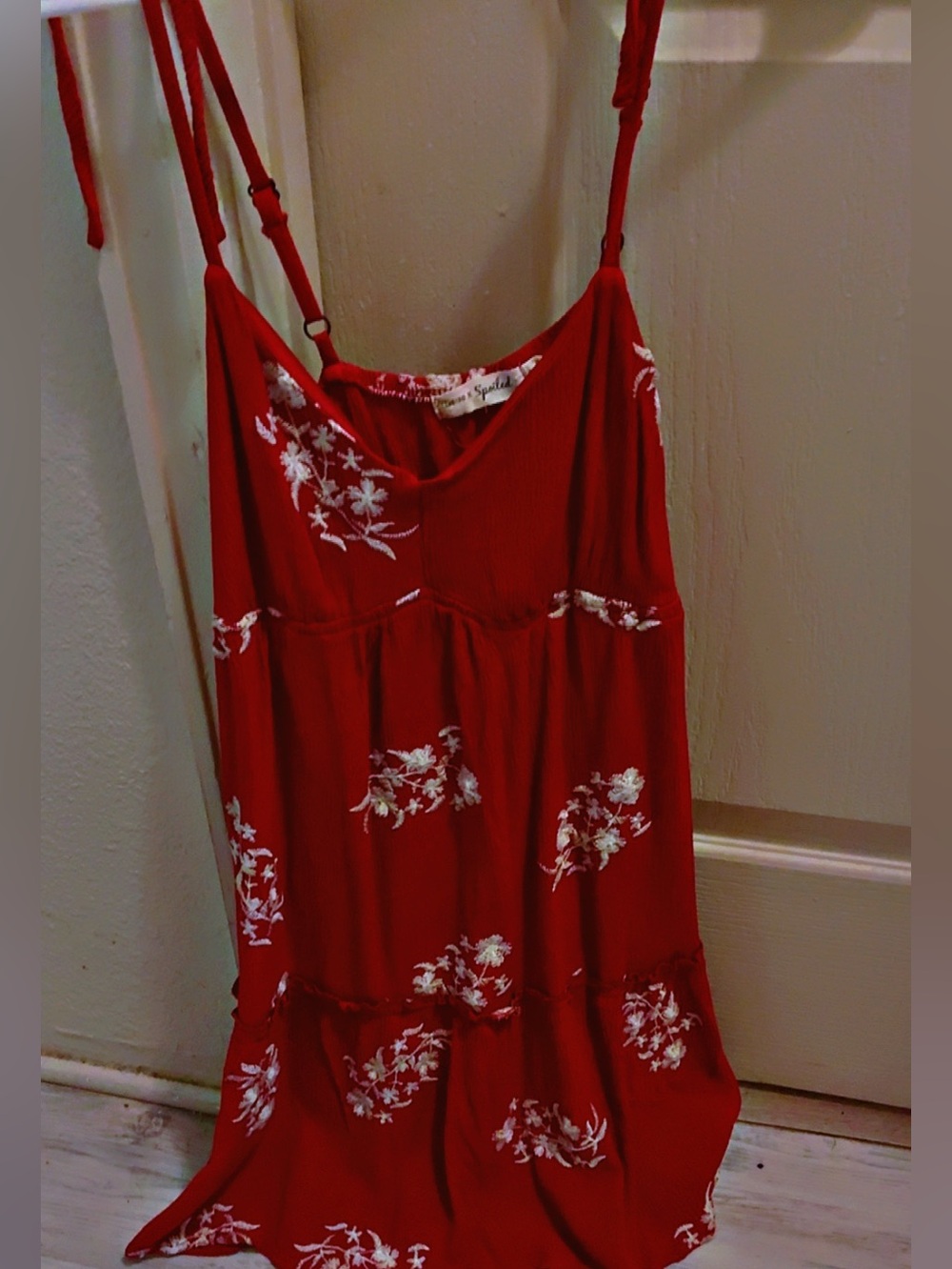 Spoiled Deep Red Textured Sleeveless Top